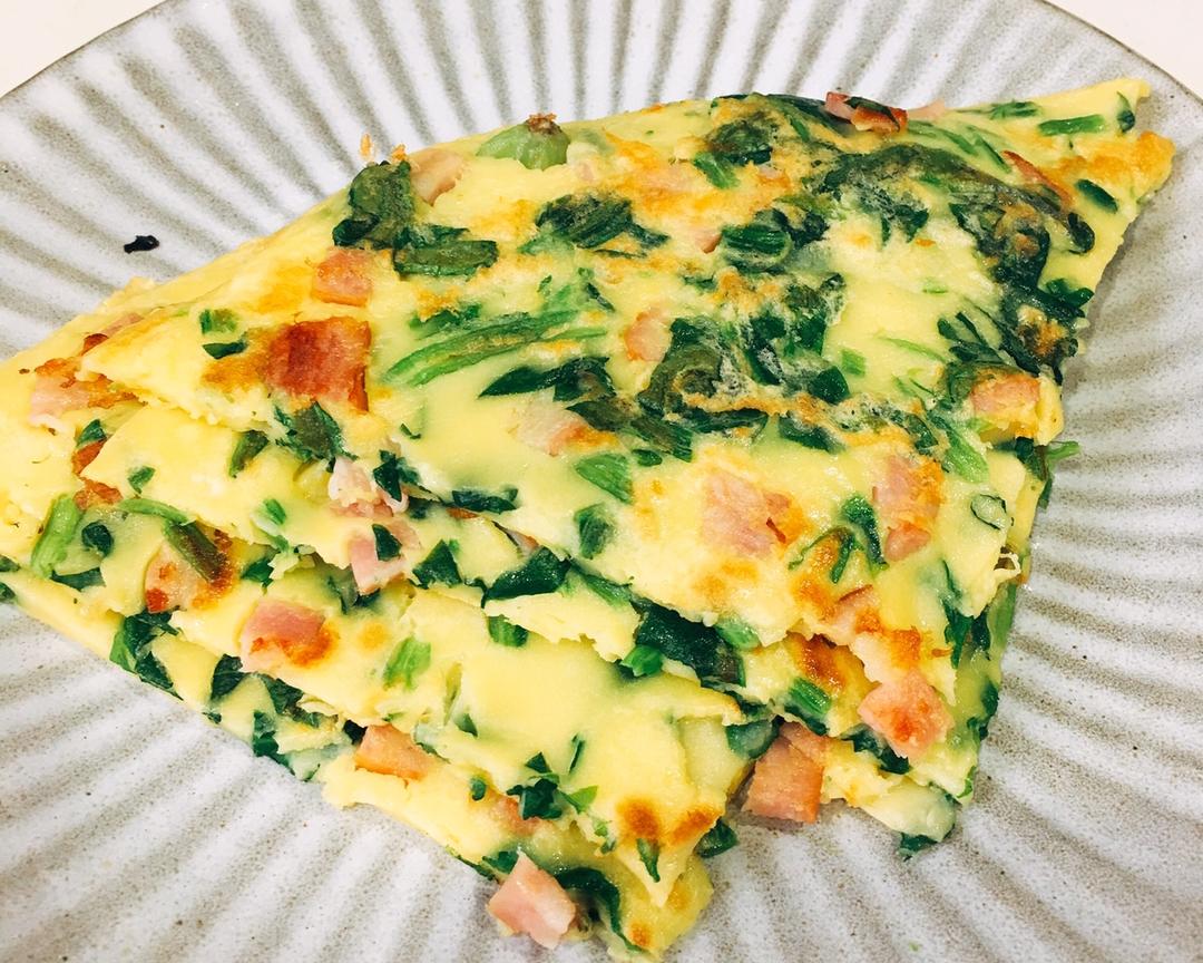 菠菜培根鸡蛋饼的做法