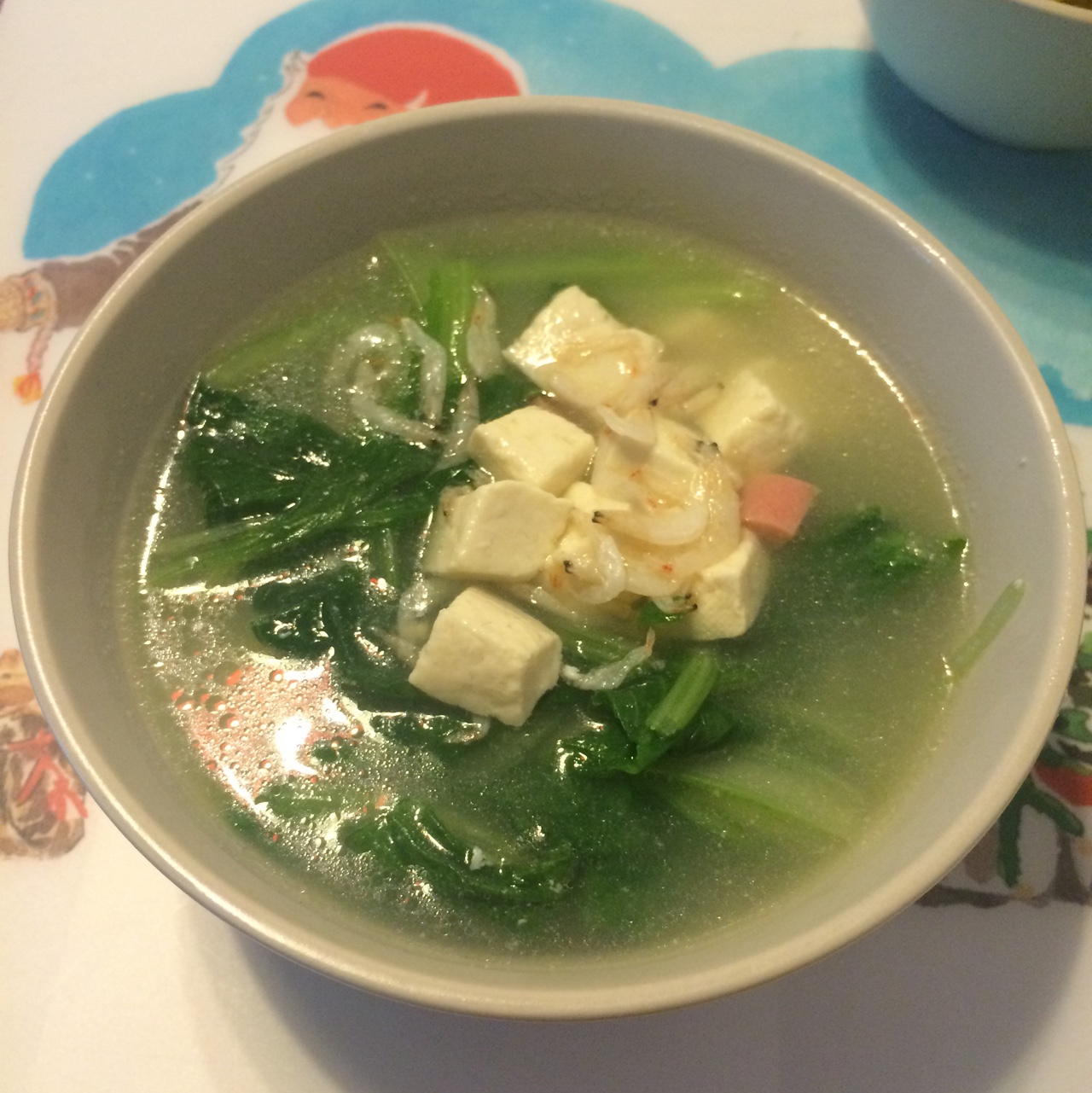 书不二卷做的小白菜豆腐汤