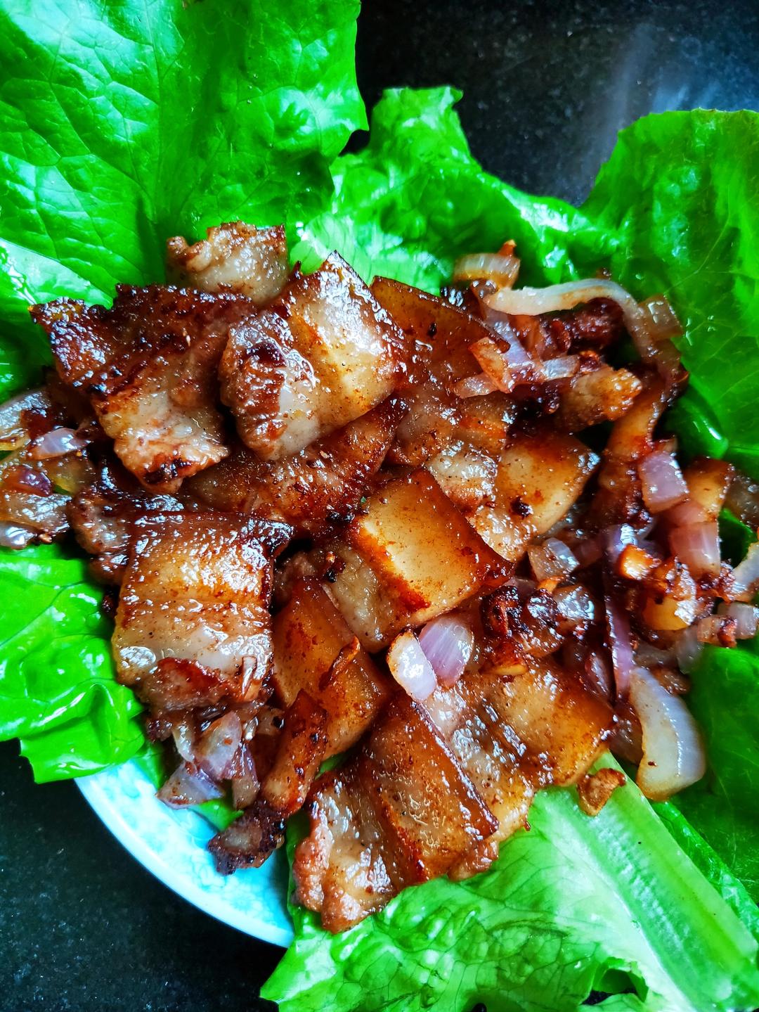 家庭版锅烤五花肉