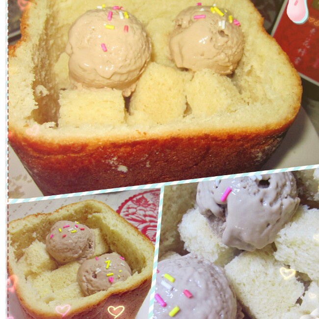 蜂蜜厚多士配冰淇淋