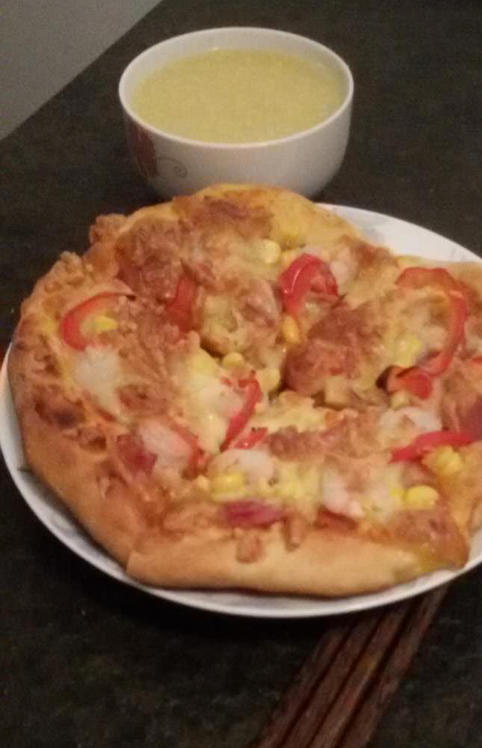 鲜虾培根薄披萨—海氏烤箱定制