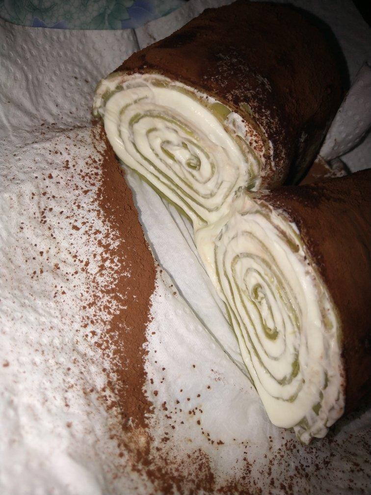 网红食谱│抹茶毛巾卷