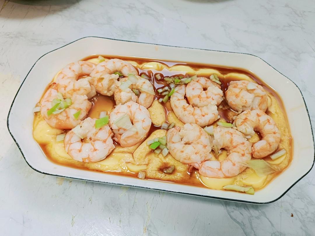 🌸年夜菜（蒸蒸日上）虾仁玉子豆腐蒸蛋🍮