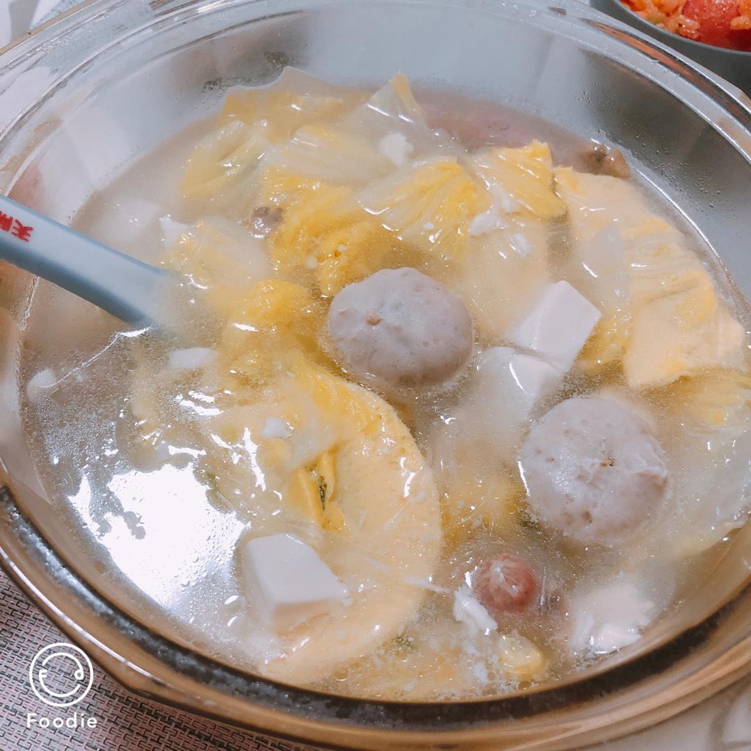 减脂白菜豆腐粉丝汤