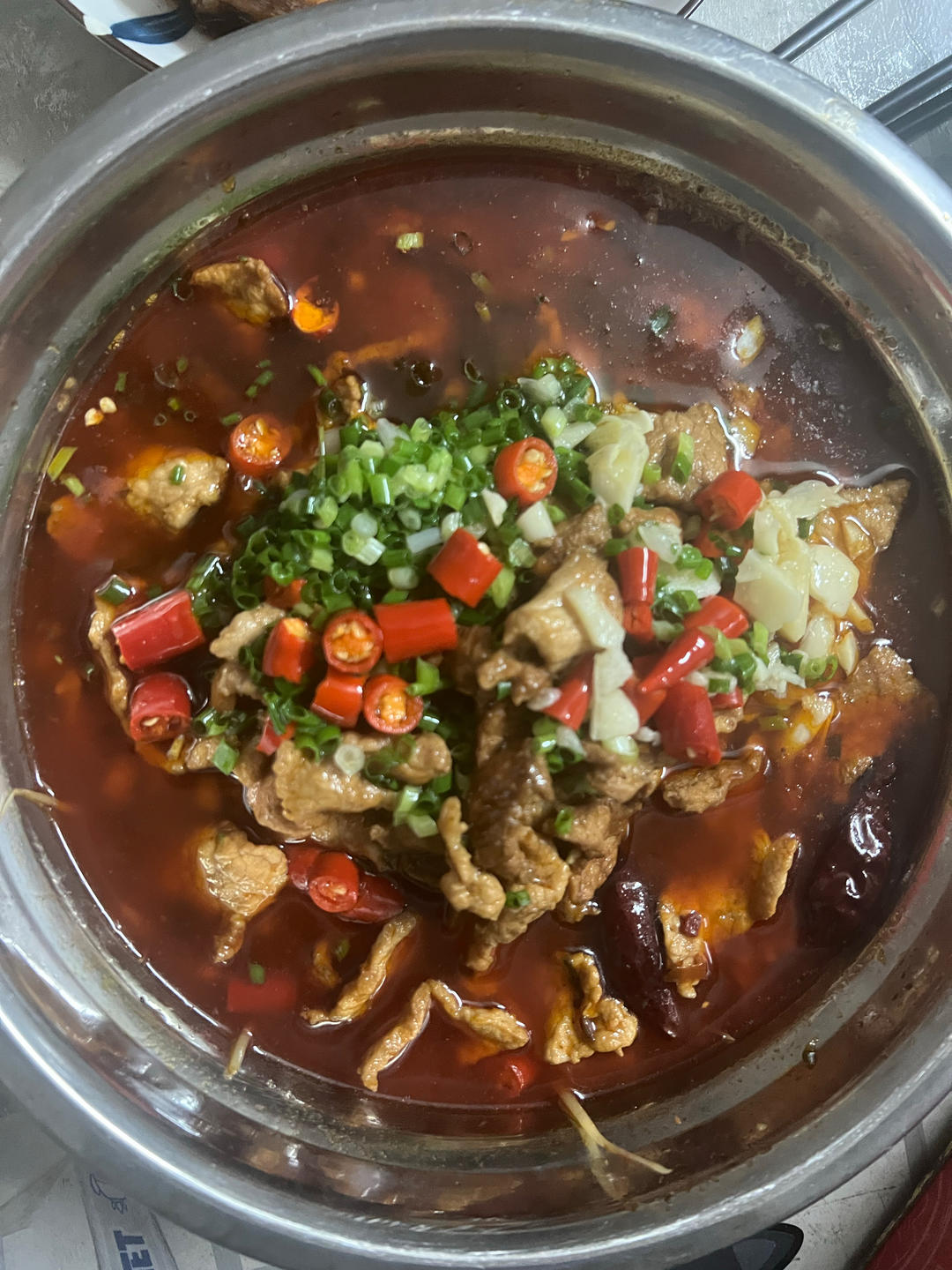 跟四川朋友学的水煮肉片 这也太香了！！