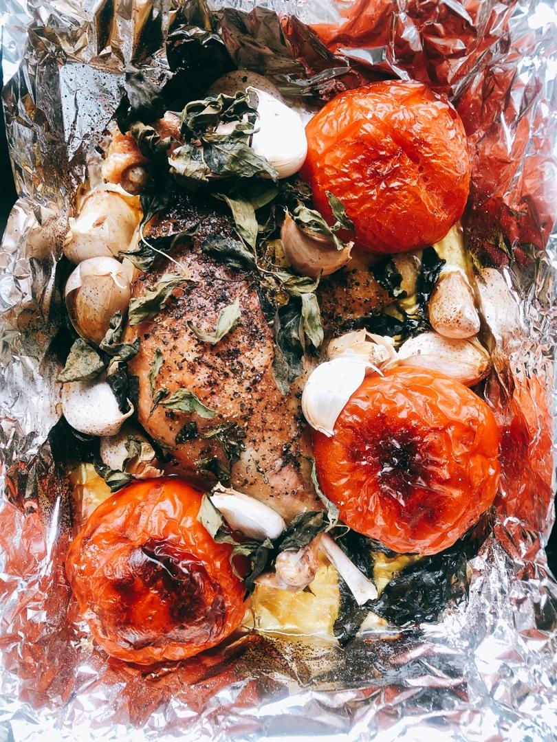 超简易快手的蒜香烤鸭腿