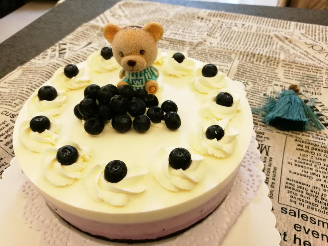 渐变蓝莓冻芝士蛋糕（免烤）