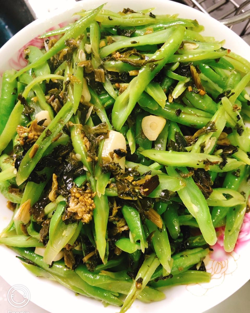 咸菜炒四季豆