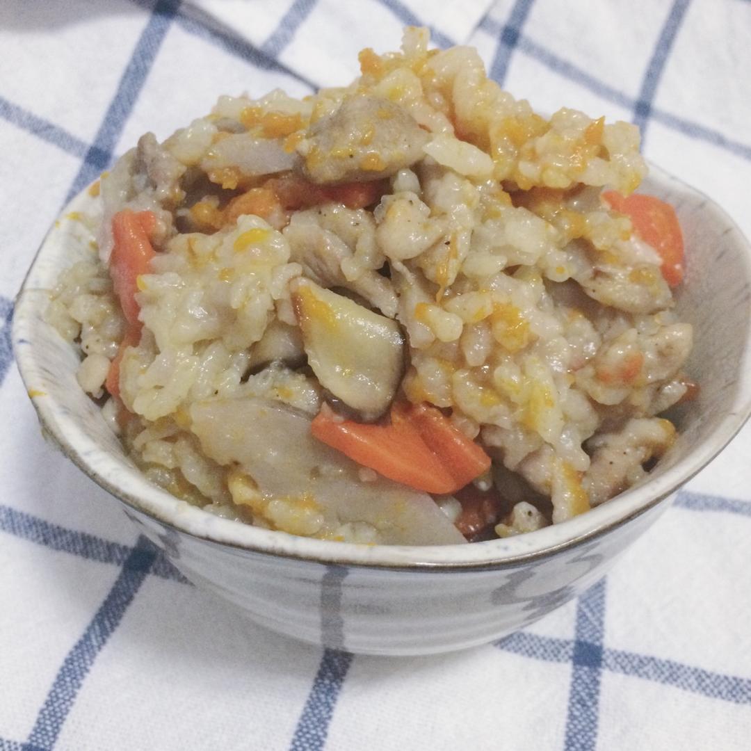 南瓜鸡肉焖饭