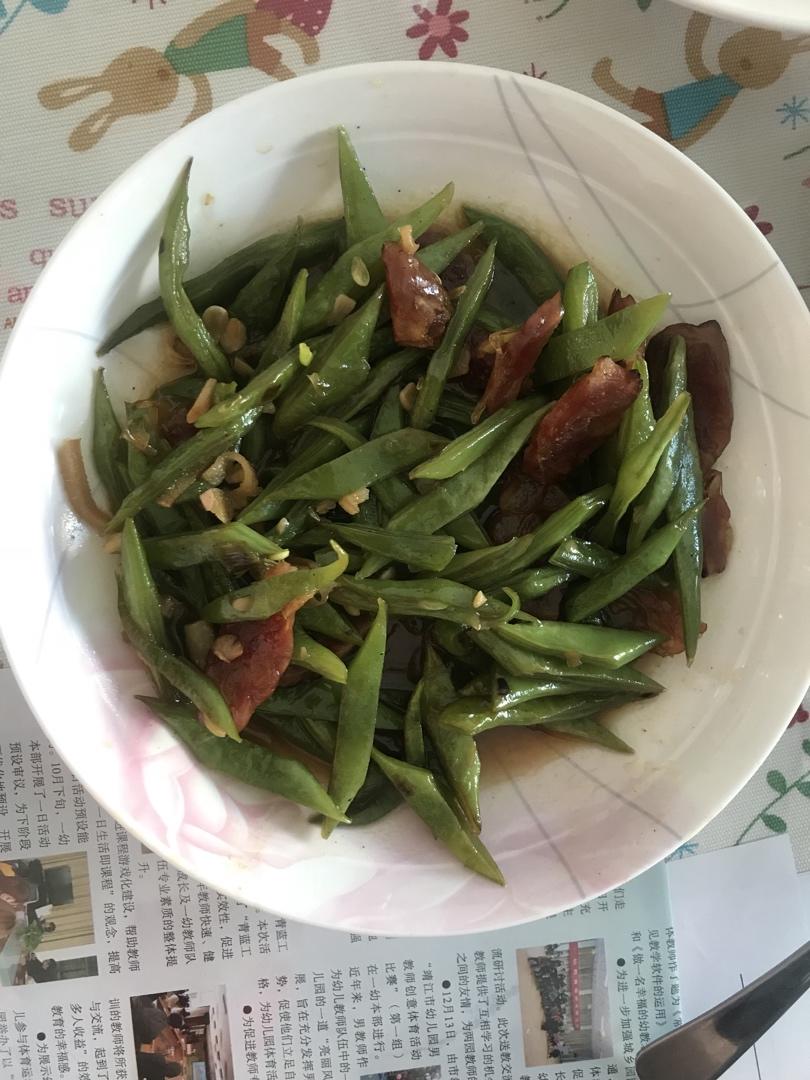 腊肠炒刀豆，快手好吃