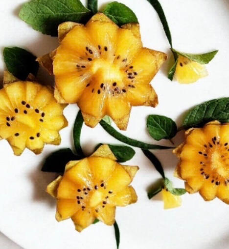 金艳奇异果盘饰🌺花开富贵！