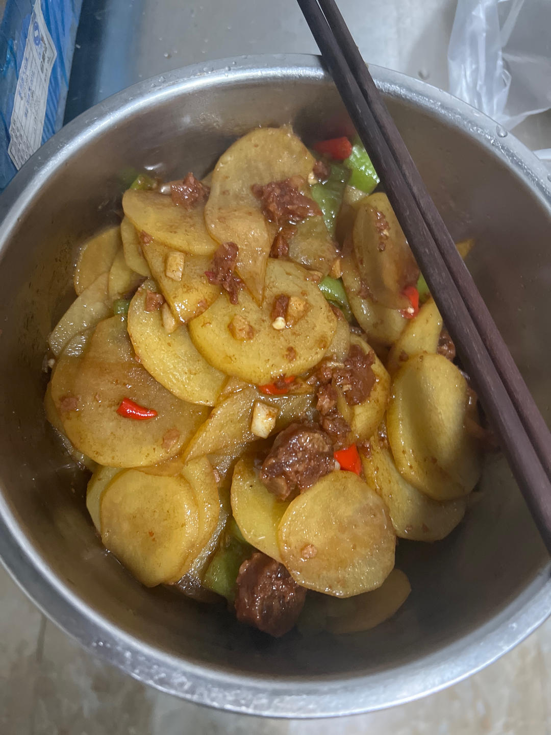 青椒火腿土豆片