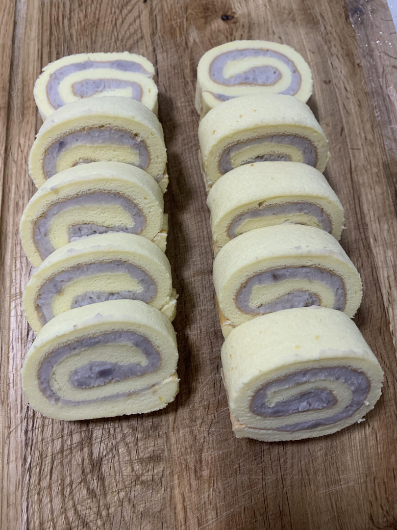 仪式感满满的宅妻版【奶味芋泥紫薯蛋糕卷】