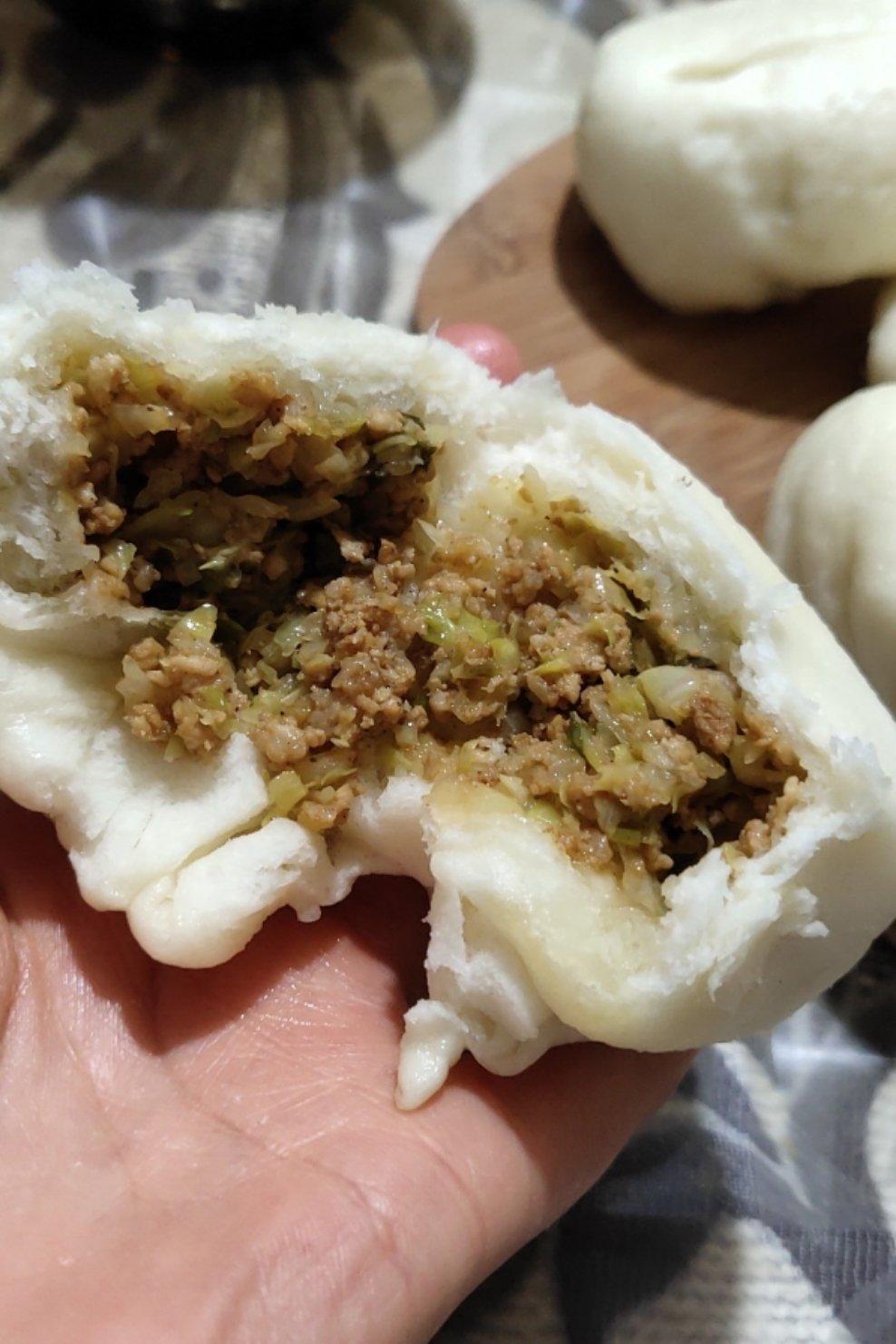 猪肉圆白菜包子馅。