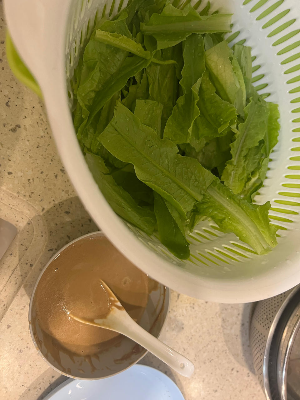 凉拌麻酱油麦菜，高颜值的快手菜