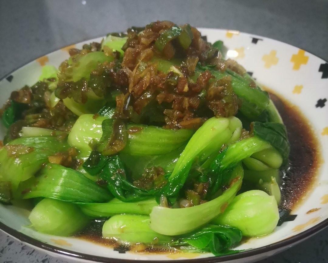 蒜蓉蒸鱼豉油版油菜（焯水小油菜）