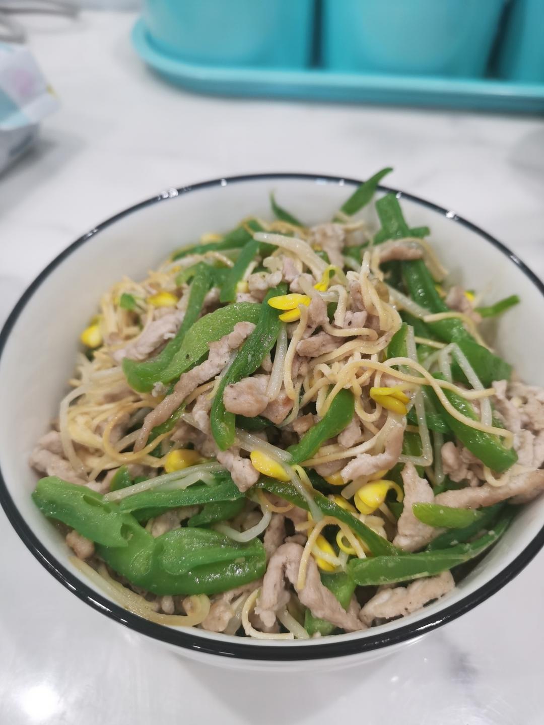 青椒肉丝炒干丝