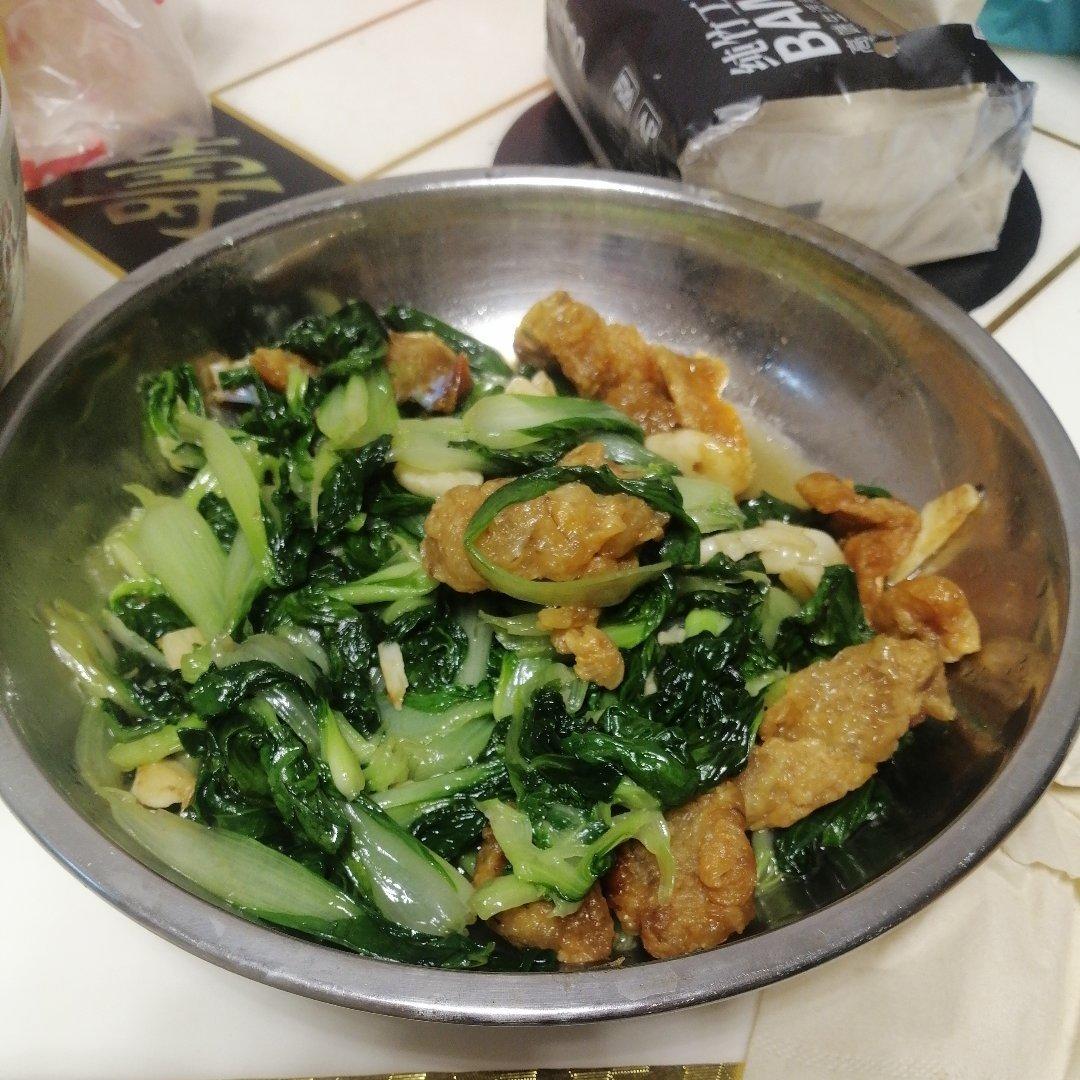 猪油渣炒小白菜