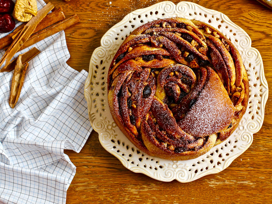 【可以吃的情人节玫瑰】肉桂果干玫瑰花朵面包