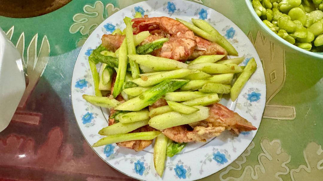 清炒芦笋虾仁
