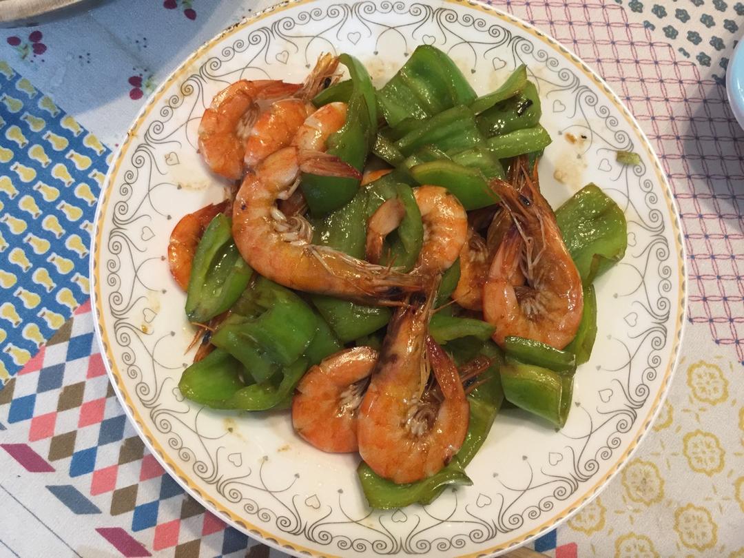 青椒炒虾