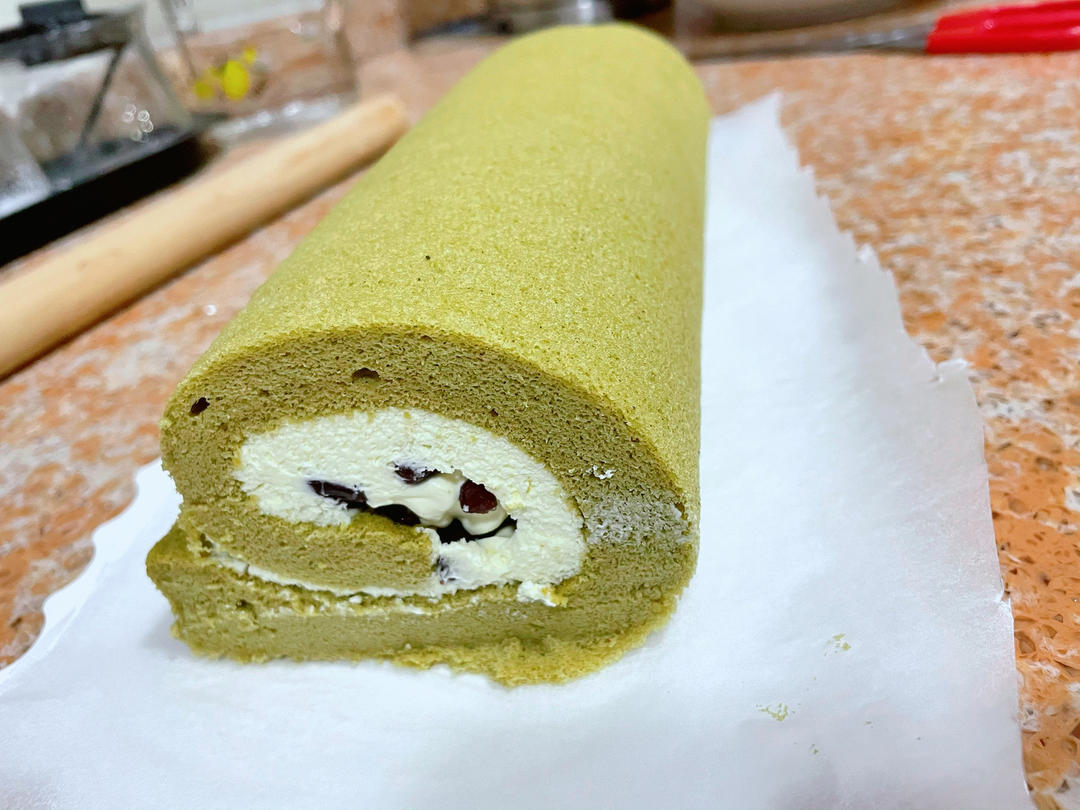 清新抹茶红豆卷