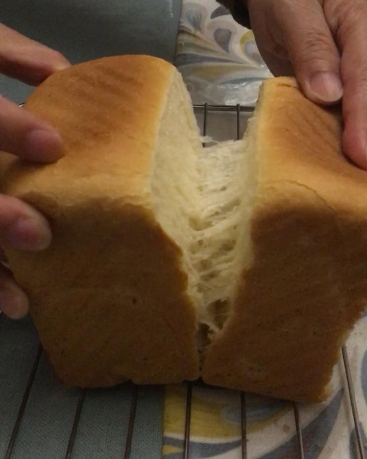 一次发酵❗️手撕吐司面包，柔软拉丝～