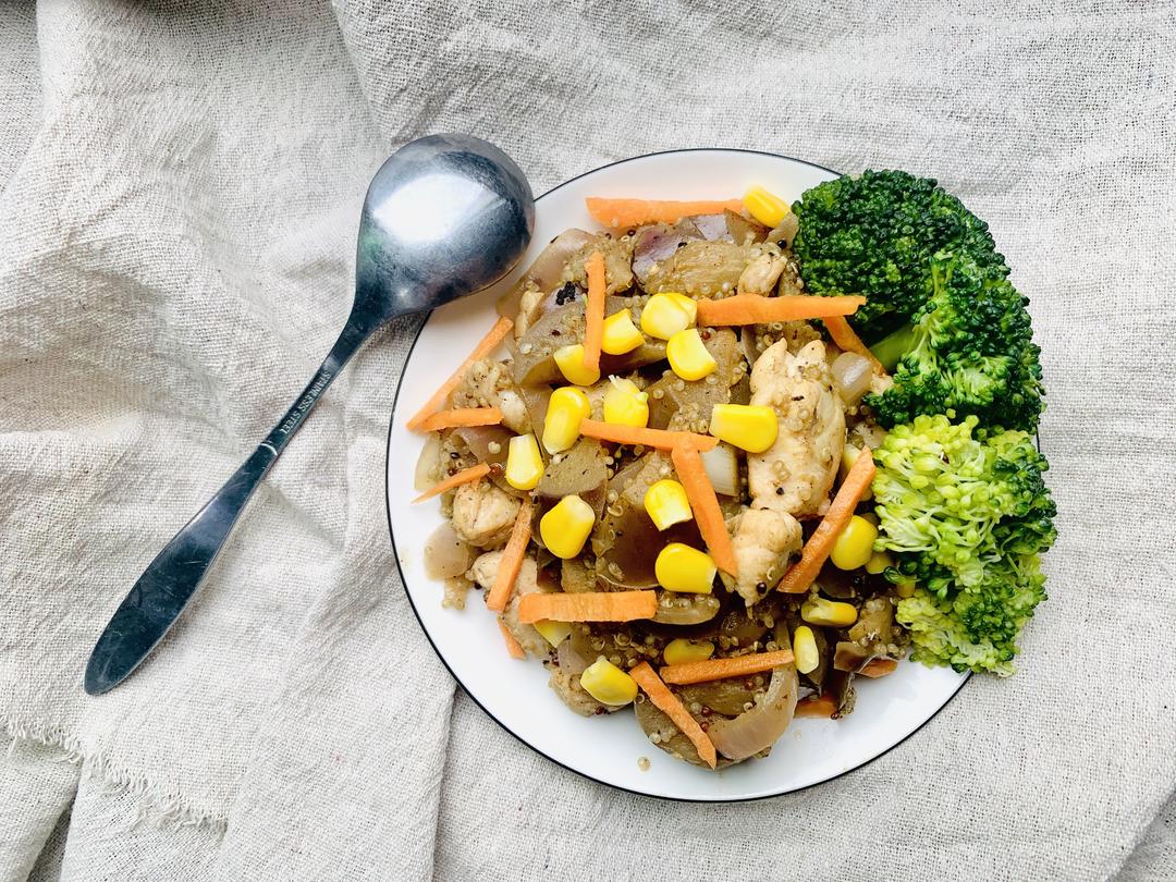 茄子鸡胸黎麦饭