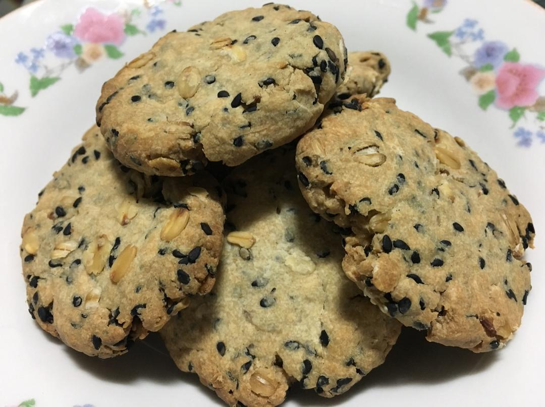 黑芝麻燕麦高纤饼干（无添加，另含植物油减脂配方）
