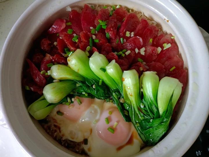 腊味煲仔饭，20分钟饭菜同出