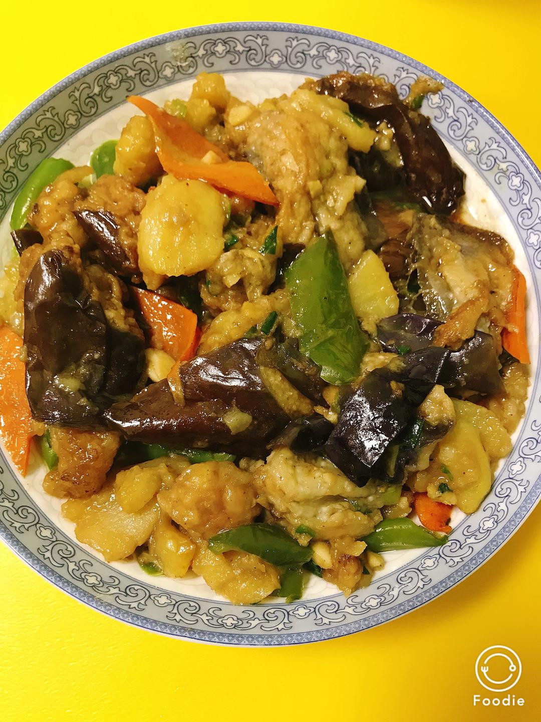 溜肉段烧茄子的做法