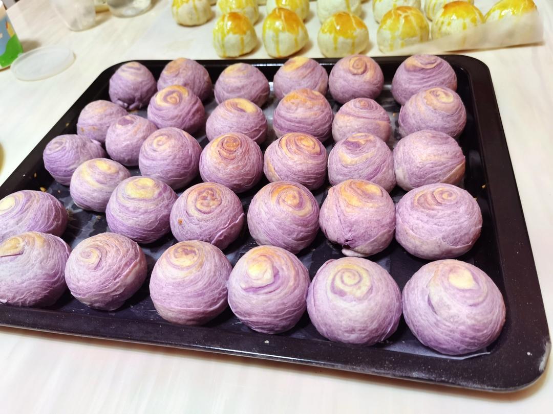 彩色蛋黄酥 螺旋酥 彩酥