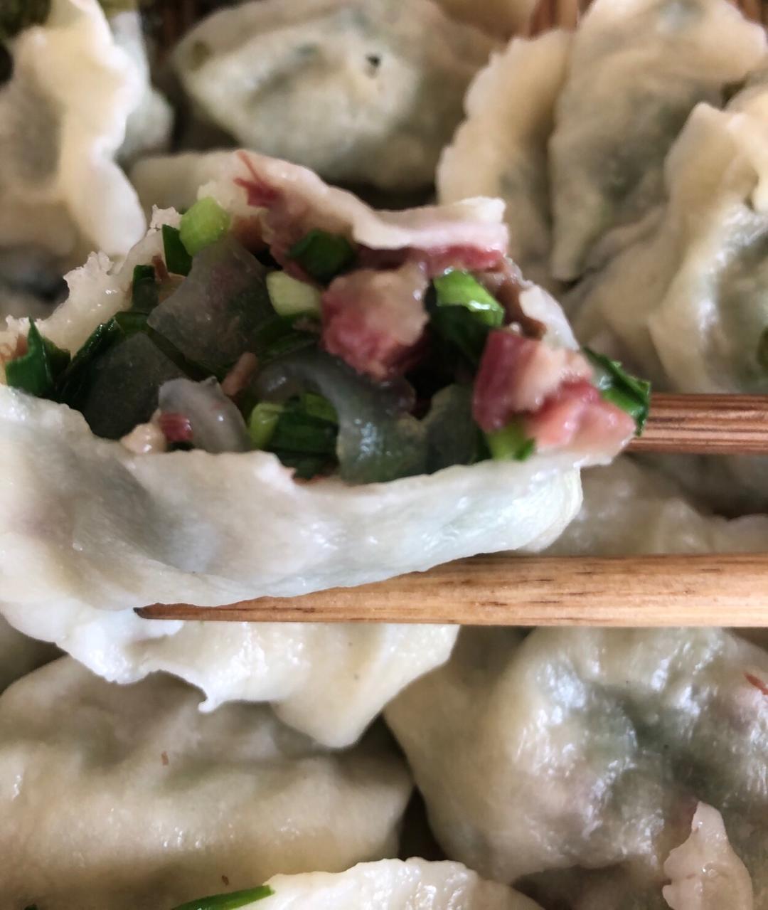 不爱吃韭菜馅饺子的都会爱上的驴肉韭菜饺子～