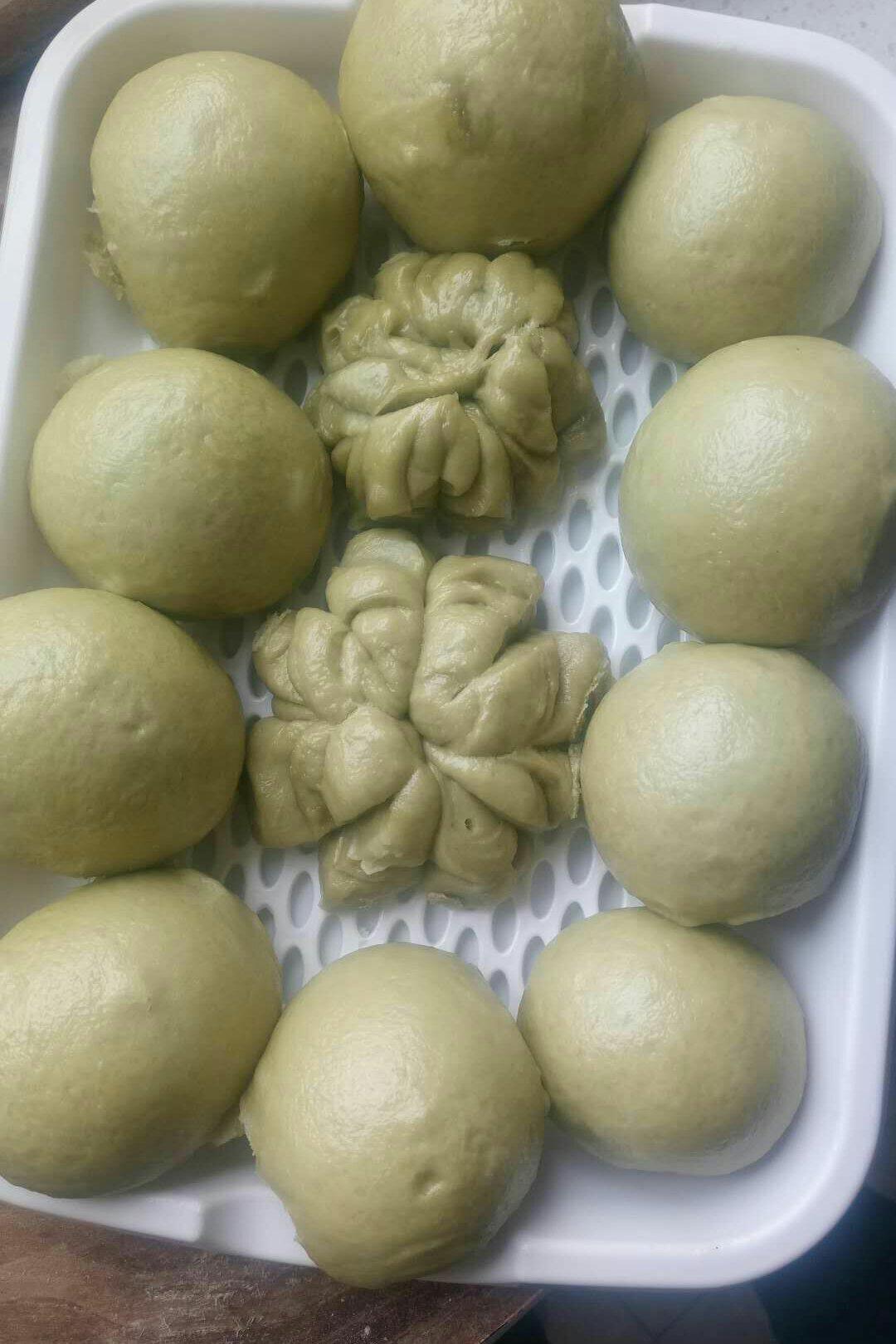 大麦若叶红糖包子