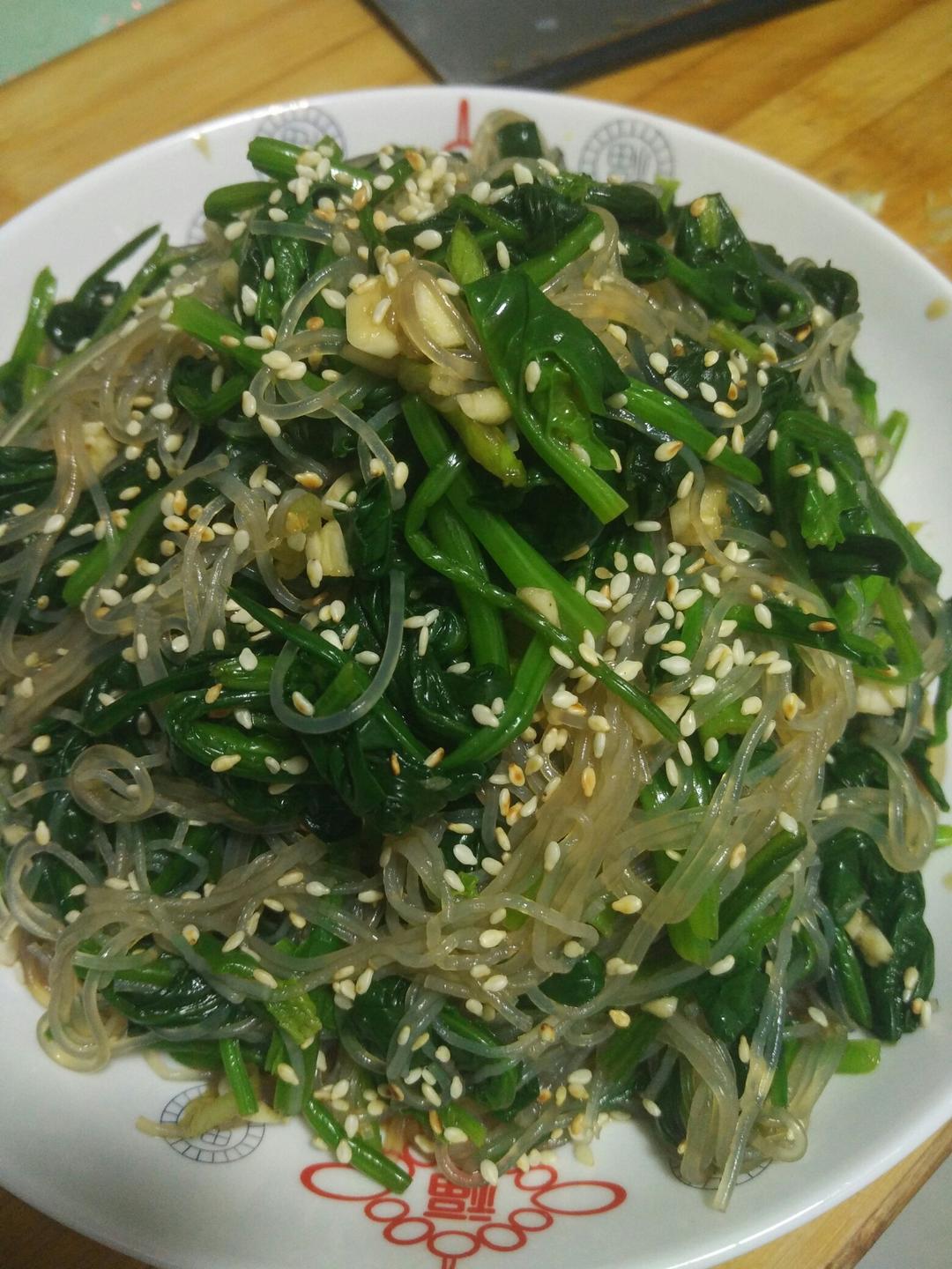 菠菜拌粉丝