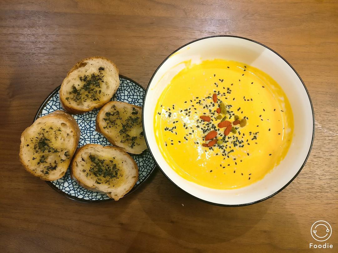 【食材包操作说明】大麦仁南瓜浓汤配香草法棍