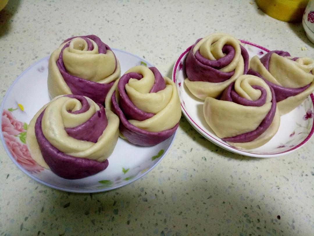 紫薯玫瑰花馒头