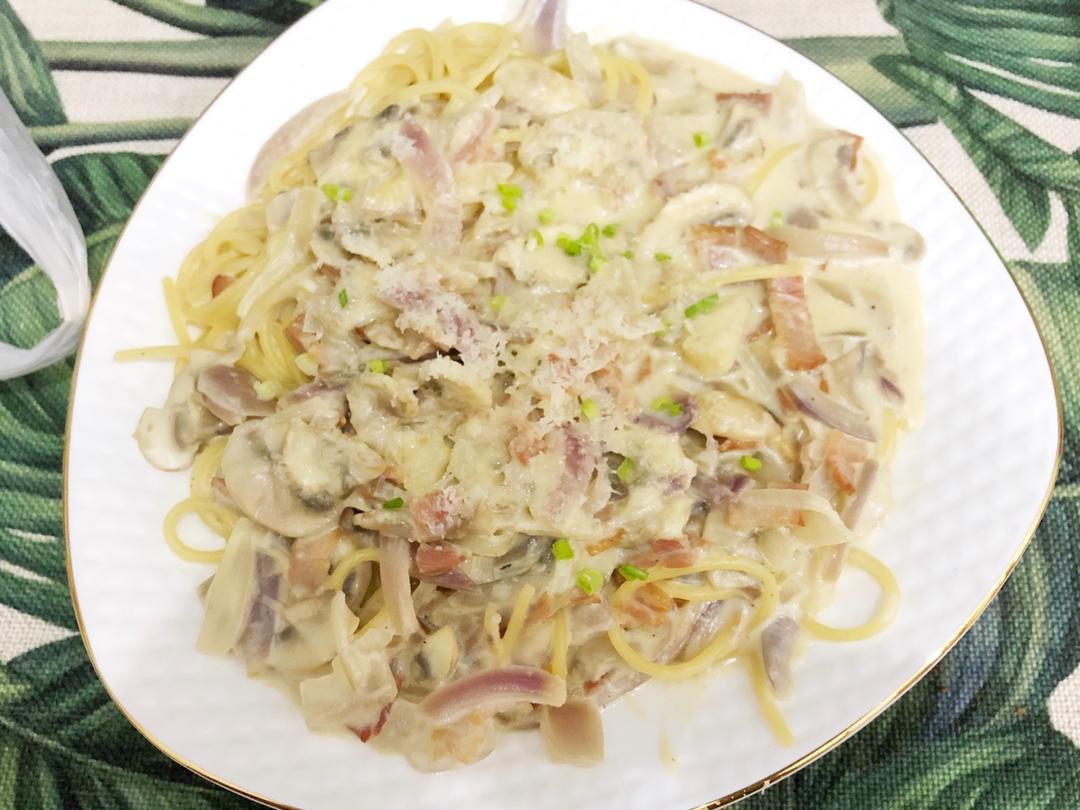 【食材包操作说明】培根蘑菇白酱意面