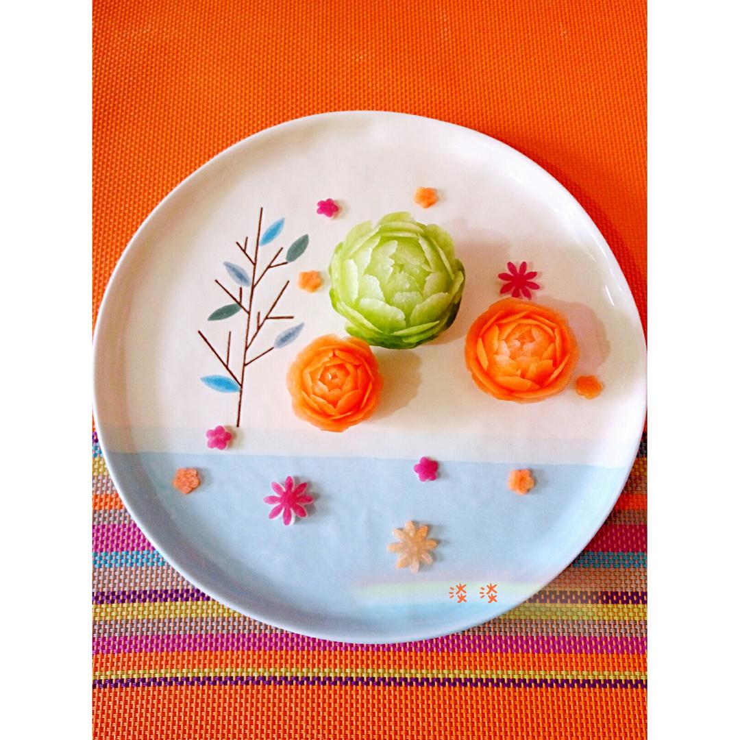 淡淡小小厨做过胡萝卜花#萝卜花##果蔬拼盘##围有一心,才有这一味