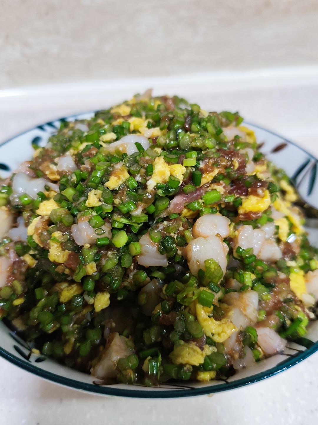 韭菜苔猪肉虾仁水饺