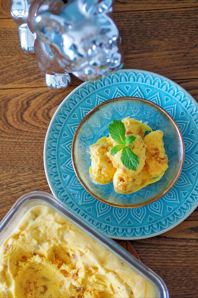 夏日香芒焦糖生姜核桃冰淇淋