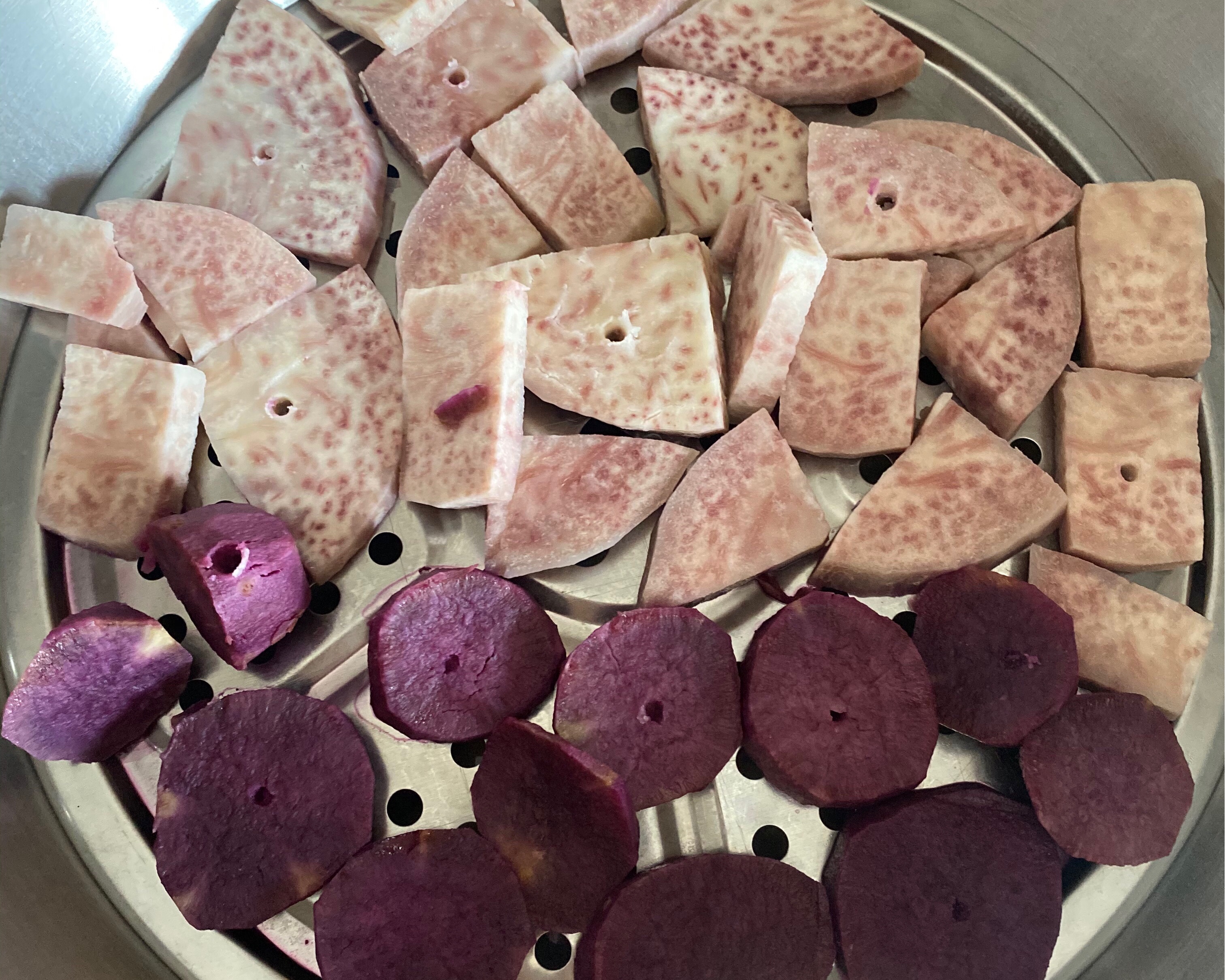 吃不胖的紫薯芋泥肉松月饼（无需烤箱）的做法 步骤1
