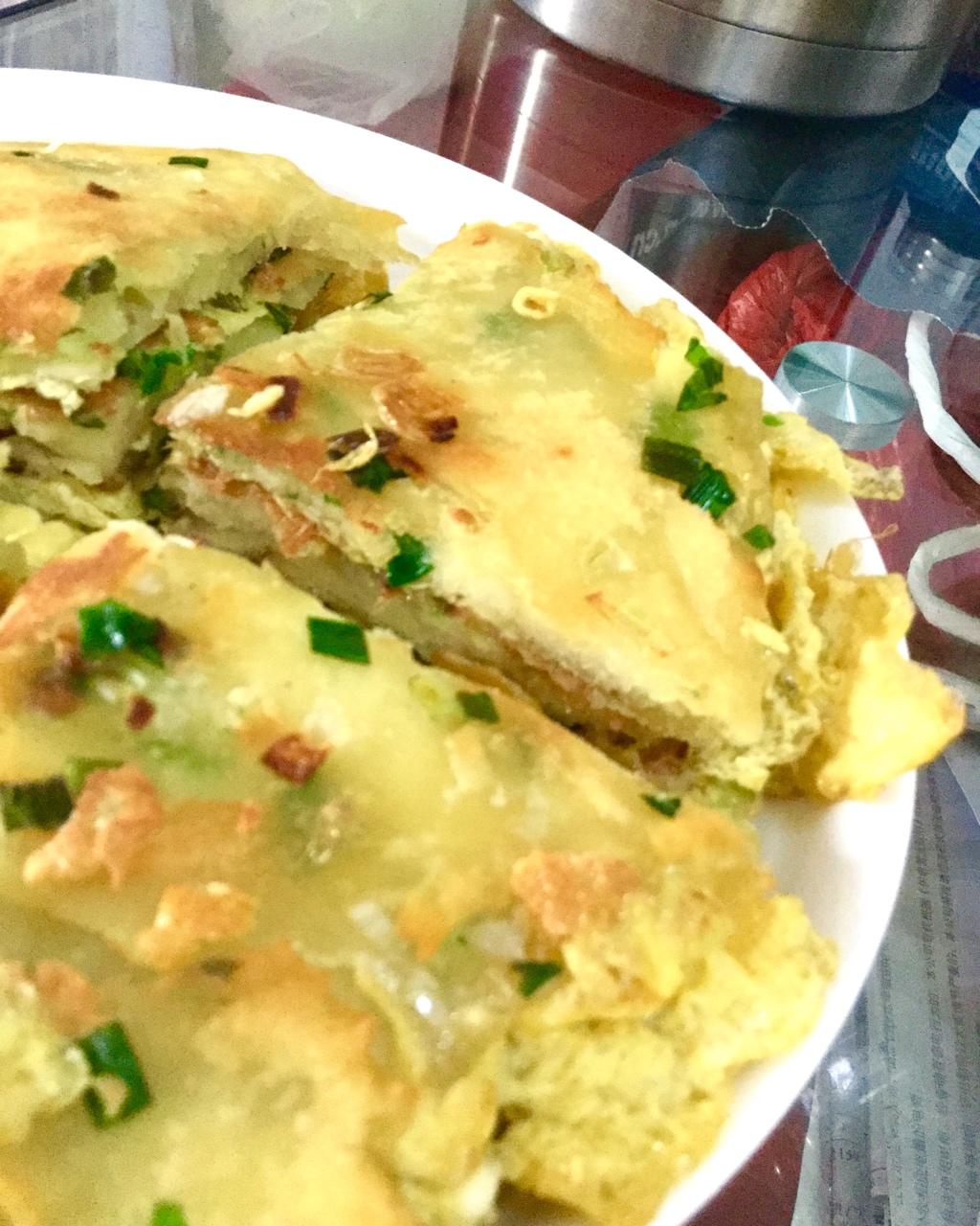 鸡蛋葱油饼                  （更新饼坯保存方法）