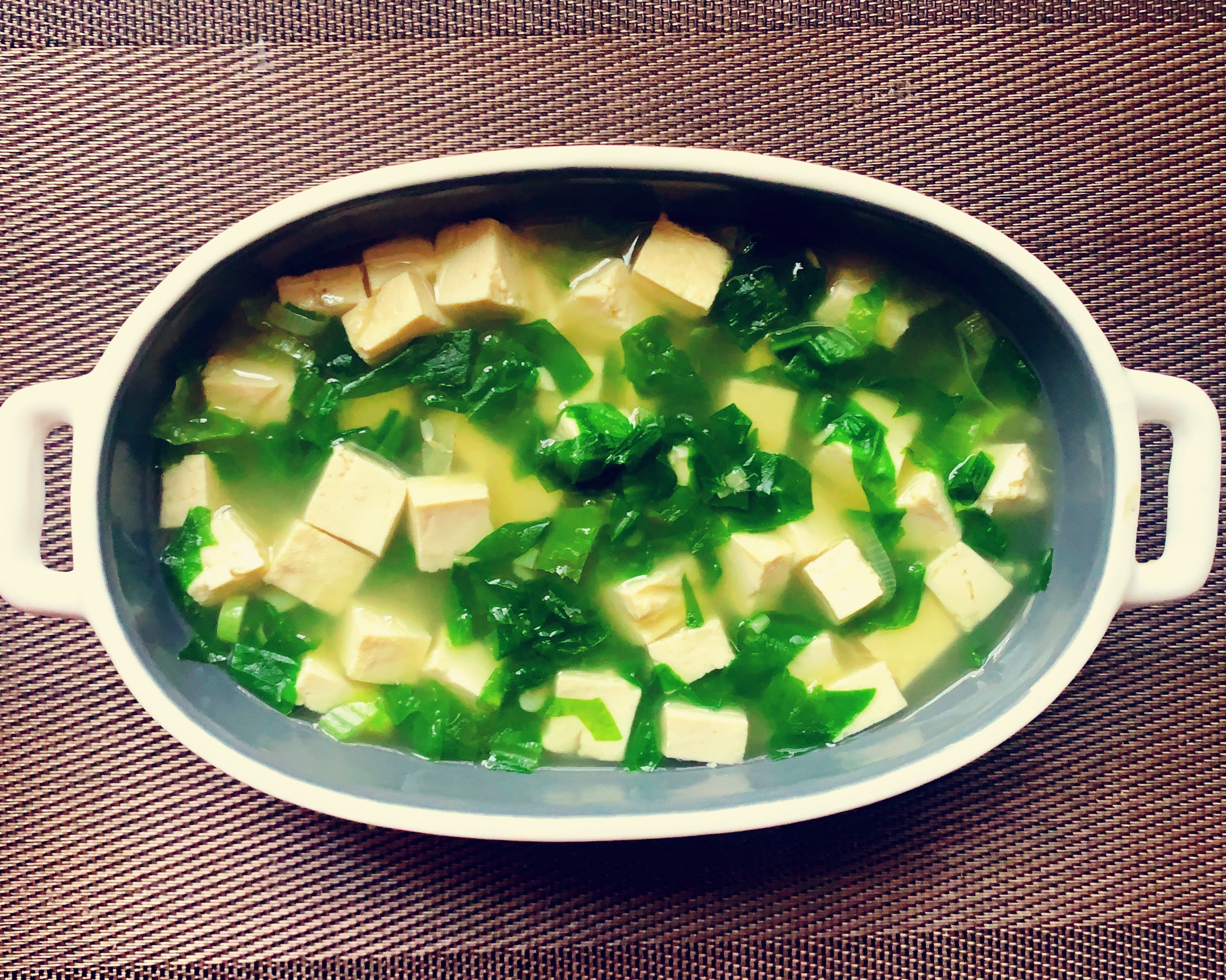 低卡减脂汤-青菜豆腐汤，可加洋车前子壳粉的做法