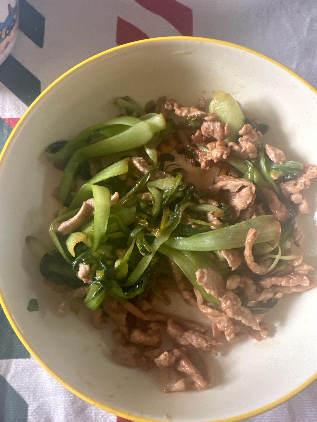 青菜炒肉丝