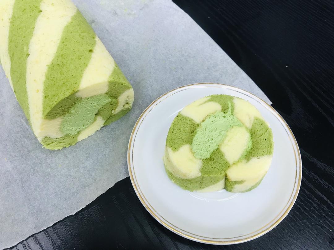 清新抹茶双色蛋糕卷
