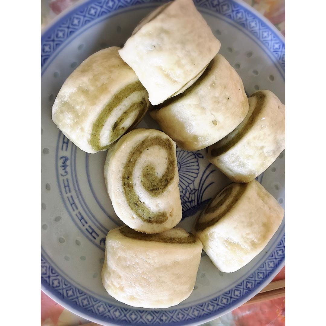 抹茶双色馒头