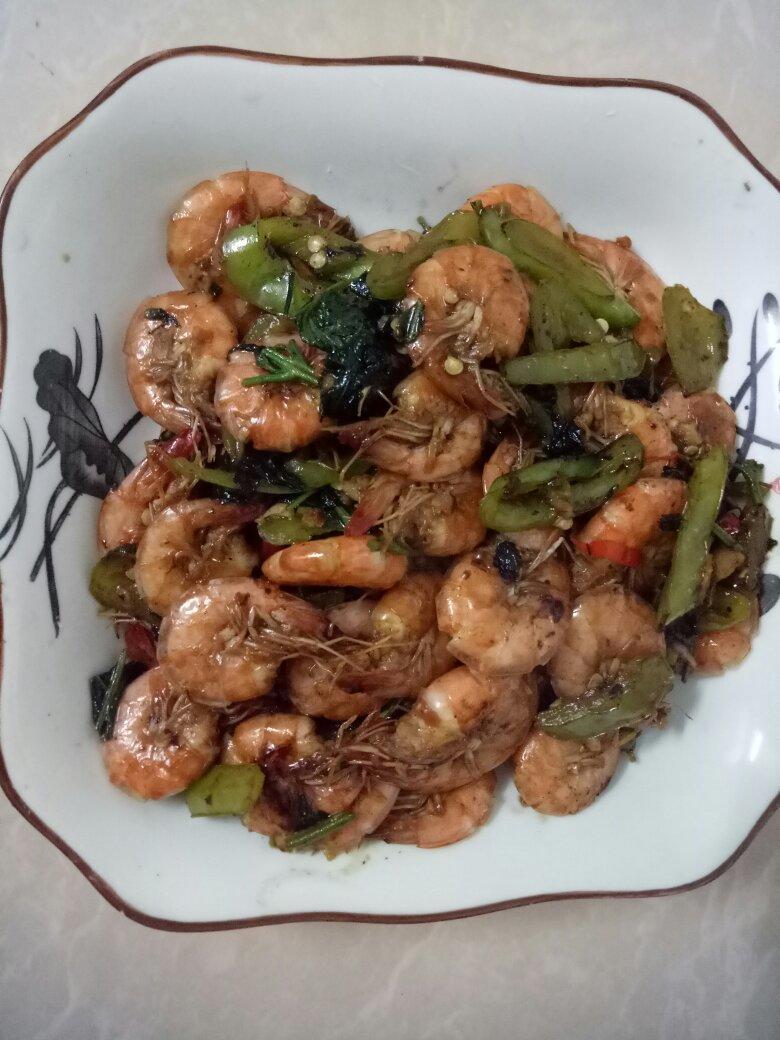 青椒炒虾