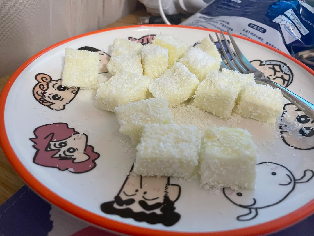 椰丝牛奶小方--椰浆版