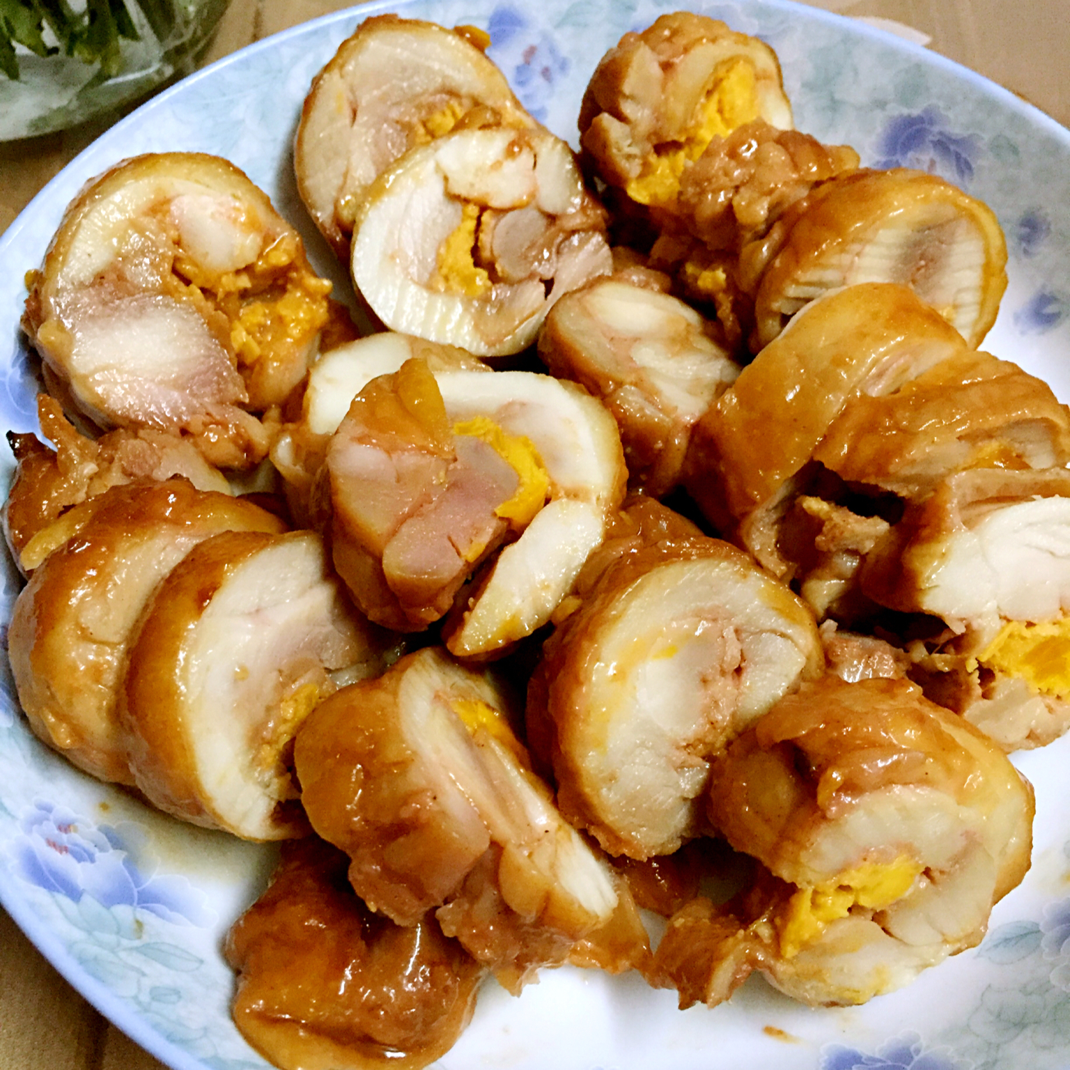 蜜汁蛋黄鸡腿卷